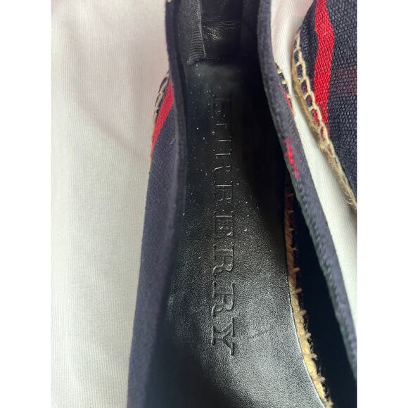 Burberry Navy Check Espadrilles Size 8.5/ 39 - Picture 5 of 9